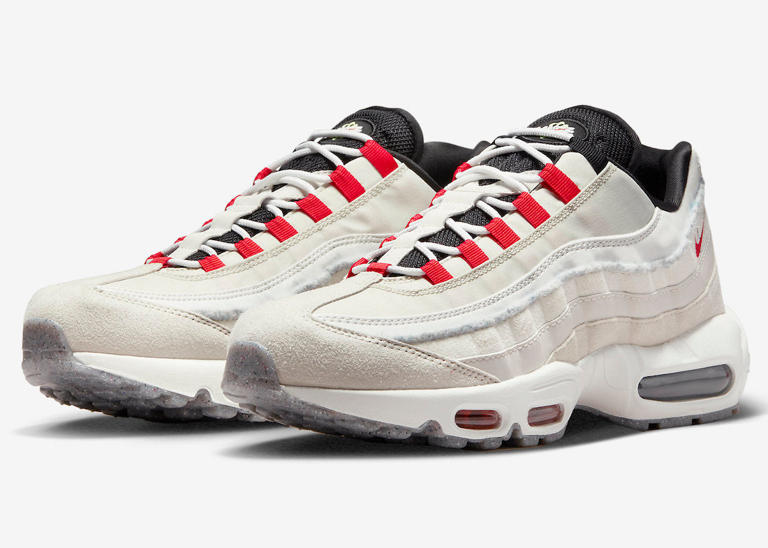 Nike Air Max 95 SE Double Swoosh Light Bone Habanero Red - Kick Culture