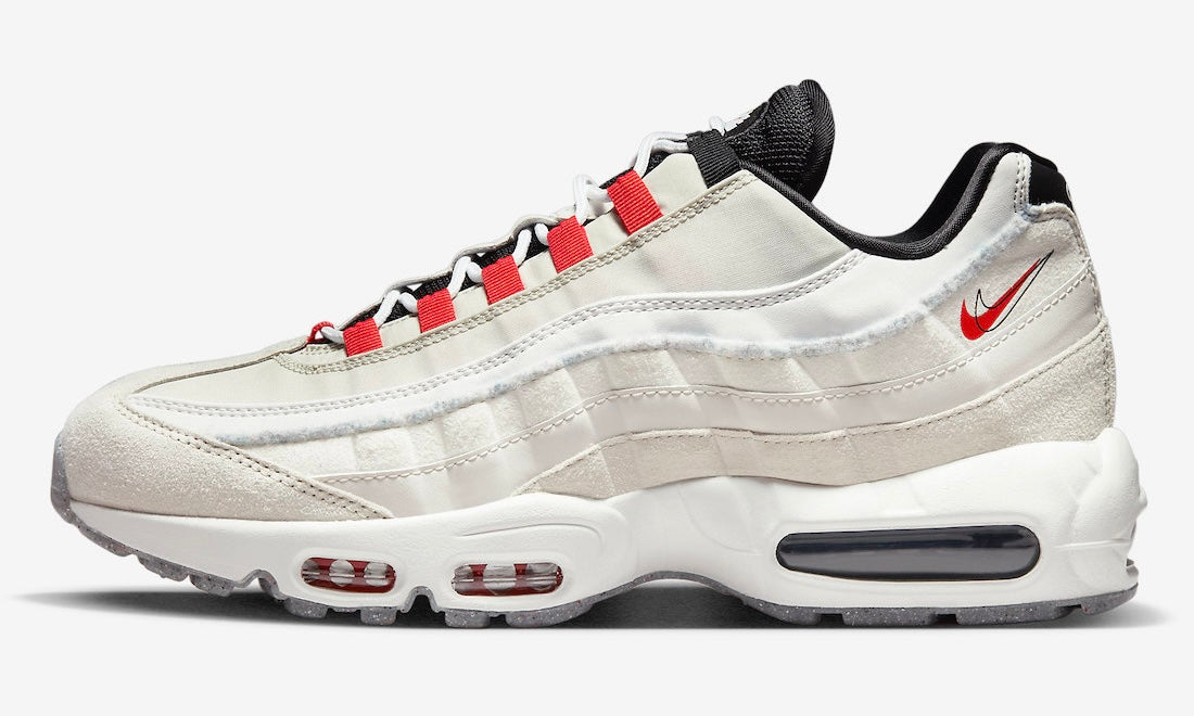 Nike Air Max 95 SE Double Swoosh Light Bone Habanero Red - Kick Culture