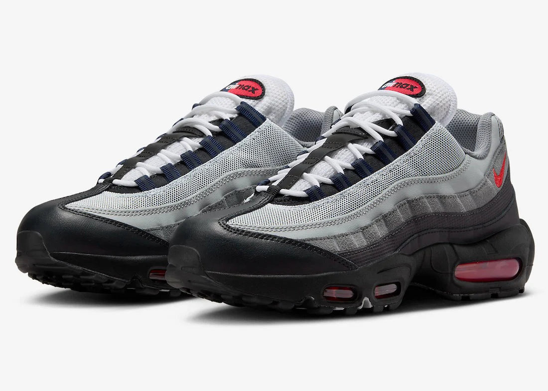 Nike Air Max 95 Smoke Grey Track Red - Kick Culture